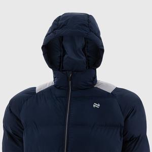 Chaqueta de invierno con patrón de diseño personalizado para hombre, chaqueta acolchada de lona Lisa OEM con cuello levantado y cremallera de otoño, logotipo frontal - Product Image 3