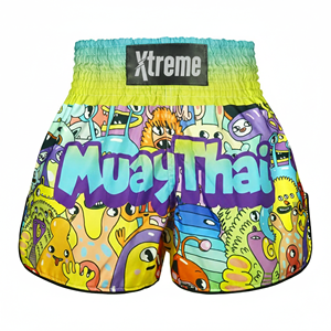 Shorts de Muay Thai et de Kickboxing, légers, respirants, extensibles, pour l'entraînement et les combats, pour hommes, femmes, adultes, logo personnalisé, polyester, élasthanne - Product Image 2