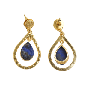 Boucles d'oreilles pendantes en laiton naturel, bijoux en pierres précieuses authentiques de qualité supérieure, plaqué or poli, style avant-gardiste, prêt à être expédié - Product Image 6