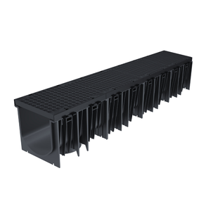 Technodrain Magnum 300 TCMT300FGS Modern Outdoor Drainage Ductile <b>Iron</b> HDPE Grating F900 Mesh <b>8</b> Bolts Fixing Kit Black - Product Image 1