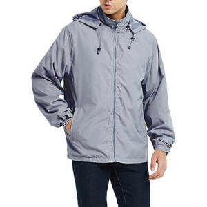 Veste de survêtement en nylon avec logo brodé personnalisé, fermeture éclair, veste softshell vierge, coupe-vent, veste pour homme, vestes pour homme - Product Image 4