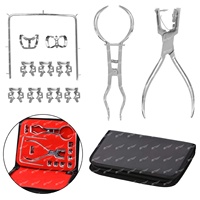 13 Pcs Set Kit Starter Rubber Dam Elektrik dengan Frame Punch Clamps, Instrumen Gigi, Bahan Stainless Steel Kelas Medis, Bersertifikasi CE