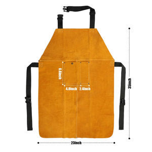 Delantal de cuero profesional para taller, para soldar, fabricar metales y trabajar con cortes, delantal protector de cuero industrial - Product Image 2