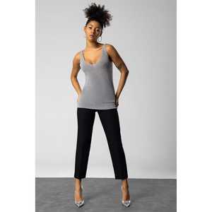 Chemise décontractée en tricot à col rond avec manches longues, bretelles et logo sur le devant - Product Image 1