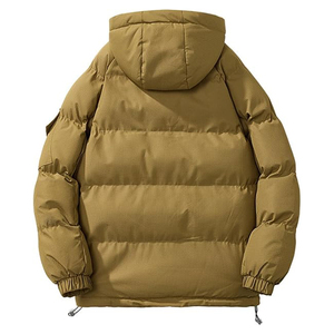 Men's windproof Woolen Puffer Jacket High Street Style Hooded Water Shell Material Front Logo windproof - Product Image 2