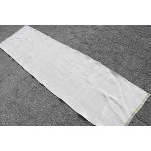 Vintage Turkish Rug, 2.2x7.6 ft <b>Runner</b> Rug, White <b>Green</b> Bordered Rug - Product Image 4