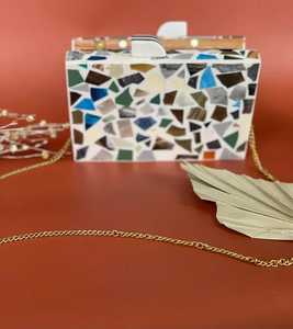 Pochette en bois incrusté faite à la main, imitation perle, plaqué or, luxe, papillon, charme solide, ensemble de pochettes, mariage pour femmes, design créatif - Product Image 3