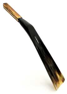 2023 décor à la maison en acier inoxydable chausse-pied traditionnellement conçu avec du plastique corne de buffle bois cuir produit de vente chaud - Product Image 4