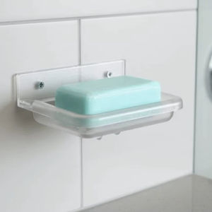 Porte-savon simple moderne en plastique avec finition noire mate Conception murale Montage facile Caractéristique de forme carrée - Product Image 1