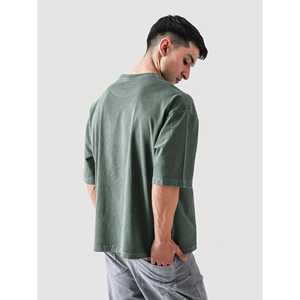 เสื้อยืดโอเวอร์ไซส์แฟชั่นผ้าเจอร์ซีย์สีเขียวมรกต 100% ผ้าฝ้ายออร์แกนิค น้ำหนัก 220 กรัม พิมพ์ลาย - Product Image 2