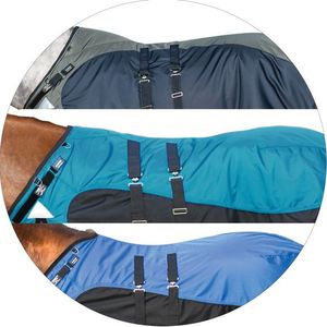 Mantas de sillín de equitación transpirables con logotipo bordado personalizado de primera calidad, Sábana de mosca estable, tela de nailon y poliéster para montar SGS - Product Image 3