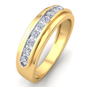 Bague classique élégante en or 14 carats pour femme 0.55Cts VS Clarity Lab Grown EF Color Diamond Jewelry Bague classique luxueuse pour femme - Product Image 1