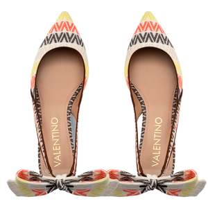 Ballerines Valentino avec nœud en écharpe, blanc/multicolore - Product Image 4
