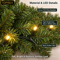 Guirlande de Noël pré-éclairée TOPREX avec 150 lumières LED, 3 m de verdure artificielle en pin, prise 220 V, IP65, éclairage de Noël extérieur