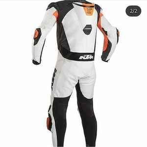 Traje de carreras de motocicleta de cuero genuino personalizado de talla grande manga ajustable a prueba de viento transpirable seguridad de alta calidad - Product Image 2