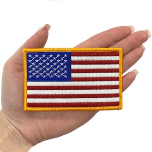 Parches Bordados con la Bandera de EE. UU., Ecológicos, para Coser, Personalizados, de PVC, Tela de Fieltro No Tejida, para Prendas - Product Image 2