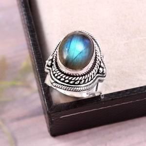 Anillo de Plata de Ley con Labradorita, Joyería Artesanal con Piedras Preciosas para Mujer, Anillo de Diseño, Proveedor Mayorista - Product Image 2