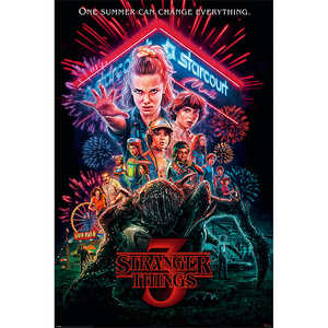Ensemble d'affiches Stranger Things Saisons 1, 2 et 3, impression numérique sur toile vinyle, drapeaux et bannières en polyester - Product Image 2