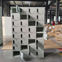 Casier de gym en acier à 32 portes personnalisé par l'usine de Luoyang, avec serrure à combinaison, portes à fermeture automatique, construction durable pour usage bureautique