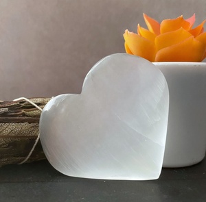 ขายส่งคริสตัล Selenite พองหัวใจพลอยหัวใจที่มีคุณภาพสูงพองหัวใจสำหรับคริสตัลของขวัญรักสำหรับขาย - Product Image 4