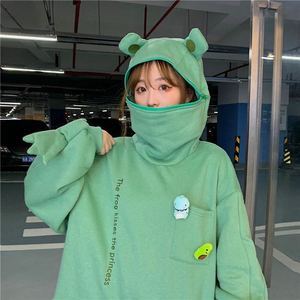 Sweat à capuche à motif Karl Frog pour femmes de grande taille OEMODM pull vert à fermeture éclair pour sweats à capuche d'été - Product Image 6