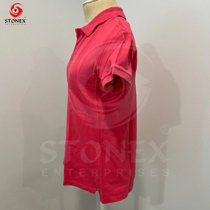 Venta al por mayor de prendas de punto de cuello de las mujeres Polo de manga corta Camiseta Vintage Casual Ropa para las mujeres - Product Image 4