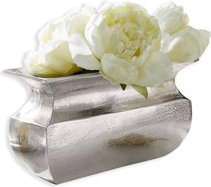 Vase moderne en métal de forme inhabituelle, fini argenté, parfait pour la décoration du salon, du bureau et des événements, en gros d'Inde - Product Image 1