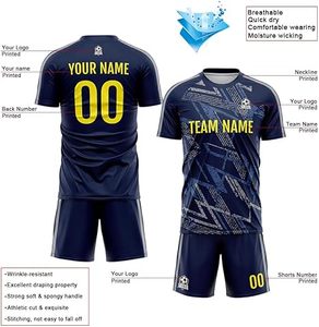 Ensemble d'uniformes de football personnalisables-100% coton séchage rapide unisexe tailles adultes - Product Image 4