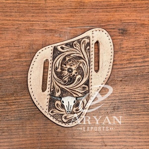 Fourreau de couteau en cuir usiné fabriqué à la main Offre Spéciale pour hommes étui d'outillage de taureau en cuir véritable occidental pour fourreau de couteau pliant - Product Image 1