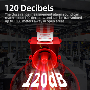 Alarma de Sonido y Luz, Bocina <span class=keywords><strong>Industrial</strong></span> de Incendio con Control Remoto Ultra Fuerte, Alarma Antirrobo de Voz de Alto Decibelio de 220V - Product Image 2