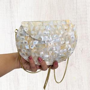 Bolsos de mano Tradnary hechos a mano con incrustaciones de nácar, con diseño de patrón geométrico, monederos de moda para mujer - Product Image 4