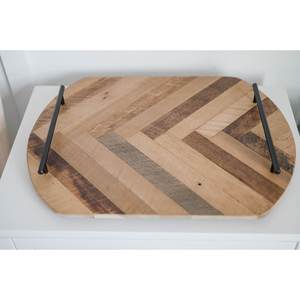 Plateau de service en bois de grande taille en laiton AK avec poignée en métal plateau au design attrayant multicolore pour décor d'hôtel et de restaurant - Product Image 1