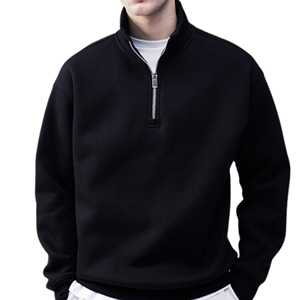 Sudadera con Media Cremallera para Hombre, 100% Algodón, con Logotipo Bordado Personalizado, Sudadera Lisa con Cierre de Cremallera - Product Image 5