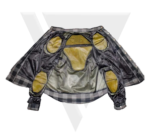 Chemise en flanelle à carreaux vert noir pour homme avec armure CE pour protection moto - Product Image 5