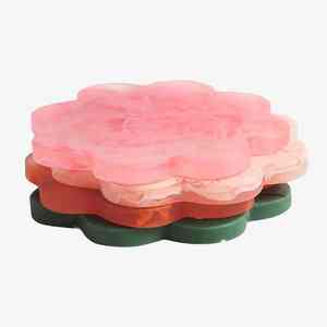 Dessous de verre artistiques en résine avec tapis époxy faits à la main en marbre abstrait brillant parfaits pour la table basse et la décoration de la maison moderne - Product Image 4