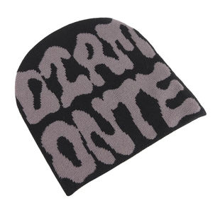 Meilleure vente unisexe 100% acrylique hiver tricoté chapeau Logo personnalisé imprimé Jacquard Beanie Direct haute qualité Mohair fabricant - Product Image 5
