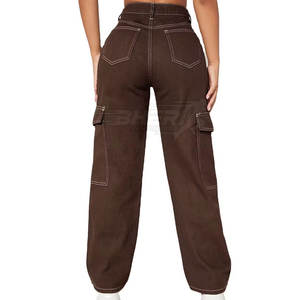 Nuevo estilo para uso al aire libre, pantalones vaqueros de lona para mujer, cintura media, Parte delantera plana, la mejor calidad, Color sólido, a prueba de viento, ropa de moda transpirable - Product Image 4