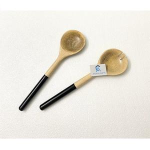 Juego de Cubiertos para Ensalada de Madera Orgánica con Mango de Resina, Material Ecológico, Juego de Cucharas para Ensalada de Madera de Mango, Utensilios de Cocina, Cuchara para Servir Estilo Nórdico - Product Image 1