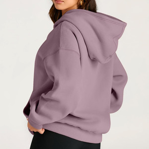 Diseño personalizado Streetwear Color Block Sport Gym 100% algodón polar bordado personalizado pulóver Sudadera con capucha de gran tamaño para mujer - Product Image 6