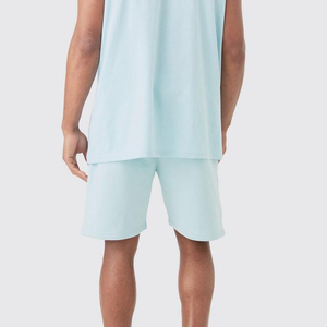 Dernier modèle Ensemble débardeurs et shorts sérigraphiés surdimensionnés au design personnalisé Vêtements de gym et d'entraînement Débardeurs et shorts de plage respirants pour hommes - Product Image 3