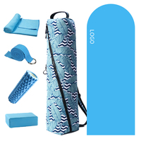 Ensemble de tapis de yoga blocs de yoga roses et sangle taille de voyage rouleau en mousse de densité de qualité et différents niveaux de résistance bande élastique