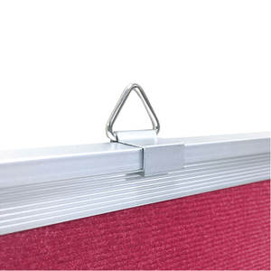 Tablero de Anuncios de Terciopelo Rojo con Marco de Aluminio y Logotipo Personalizable para Mostrar Mensajes - Product Image 2