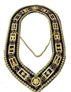 Collar de cadena de rito escocés de 32 grados de bajo precio, collares de cadena de Regalia masónica chapados en oro - Product Image 6