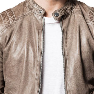 Veste en cuir véritable pour homme de la meilleure qualité pour l'automne et l'hiver Style de rue uni teint avec service OEM veste pour homme - Product Image 5