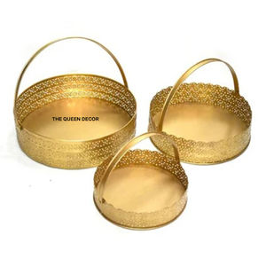 Canasta Ancha de Metal de Latón de Primera Calidad con Asa, Acabado Dorado Antiguo, Fabricada por el Fabricante - Product Image 2