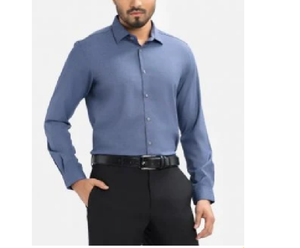 100% เดรสผ้าฝ้ายผู้ชายเสื้อเชิ้ตลำลองธุรกิจแขนยาวติดกระดุมปกสี่เหลี่ยมกันยับปรับแต่งได้ทำจากบังคลาเทศ - Product Image 1