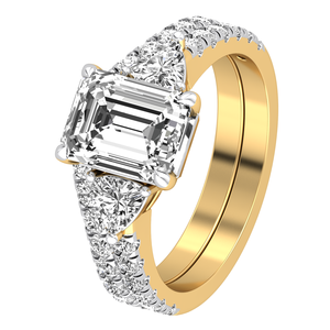 Anillo de boda de oro sólido de 14 quilates para mujer con 3,43 Cts VS Clarity EF Color Lab Grown Diamond IGI Certified Engagement Jewelry - Product Image 1