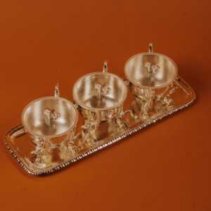 Handmade German Silver Plated Peacock <b>Elephant</b> Bowl Luxury Oriental Decoration Polished and Handmade Wedding Gift Set of 3 - Product Image 4