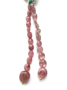 ลูกปัดทัวร์มาลีนสีชมพูอ่อนธรรมชาติ 2 เส้น สำหรับทำเครื่องประดับอัญมณ์ - Product Image 2