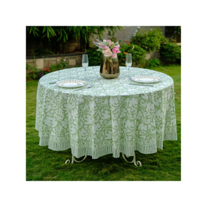 Floral Jute Blend <b>Tablecloth</b> 70x108 Inch Durable Dining Table Cover ISO 14001 Natural Fiber Strong Texture Farmhouse Table Decor - Product Image 2